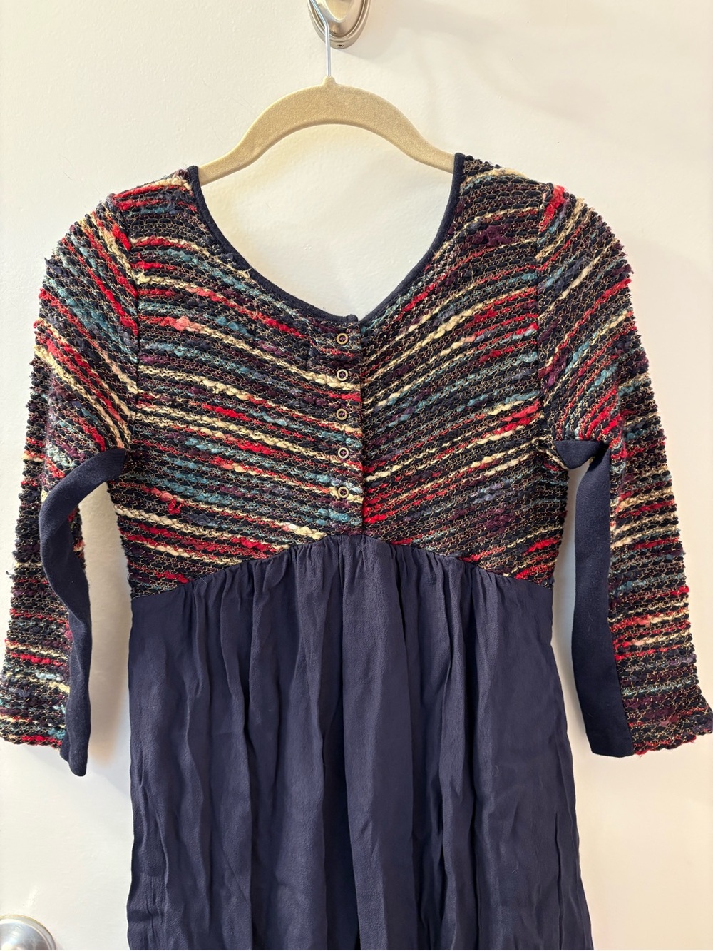 Anthropologie Maeve Dress Women's XSmall Boucle Colorful Knit Pockets Navy NWOT - Picture 10 of 13